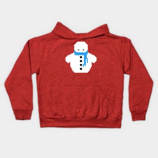 Cute Christmas Pixel Snowman Kids Hoodie